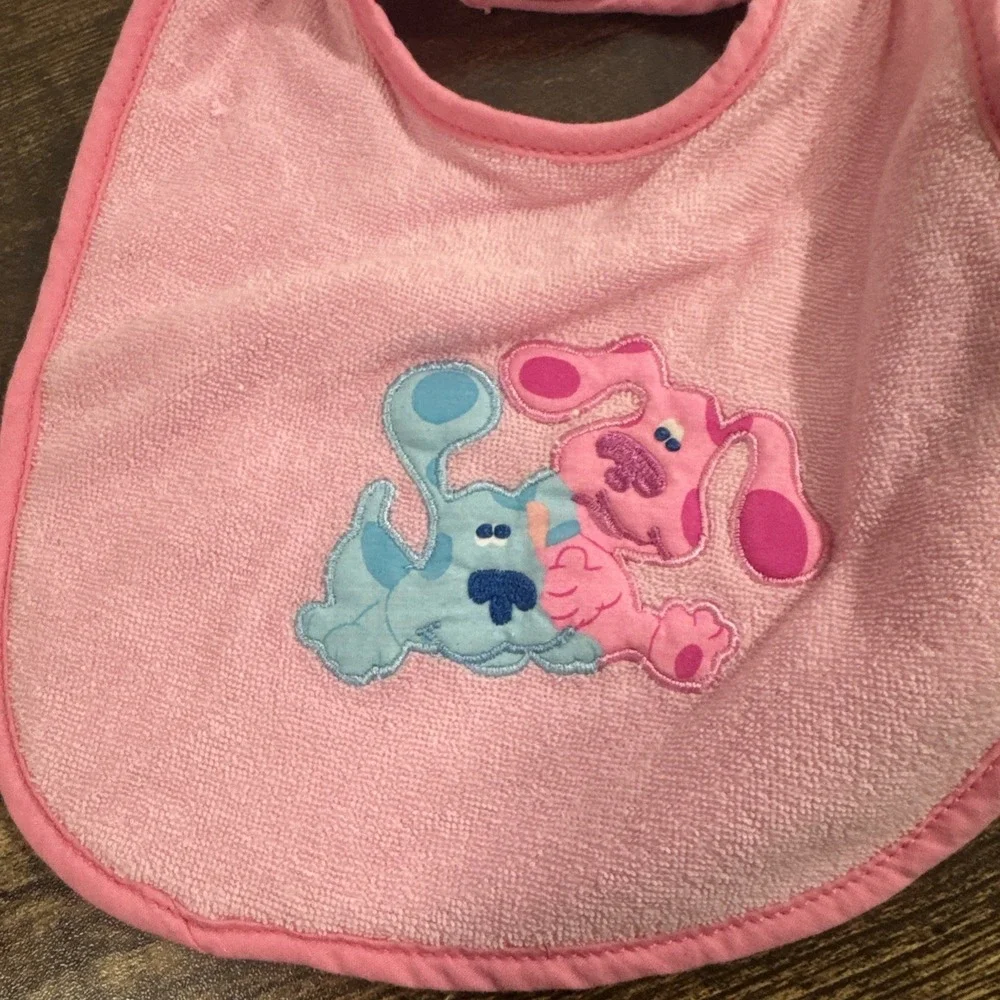 Vintage Y2K‎ Baby Toddler Bib Blues Clues And Magenta Pink 2000